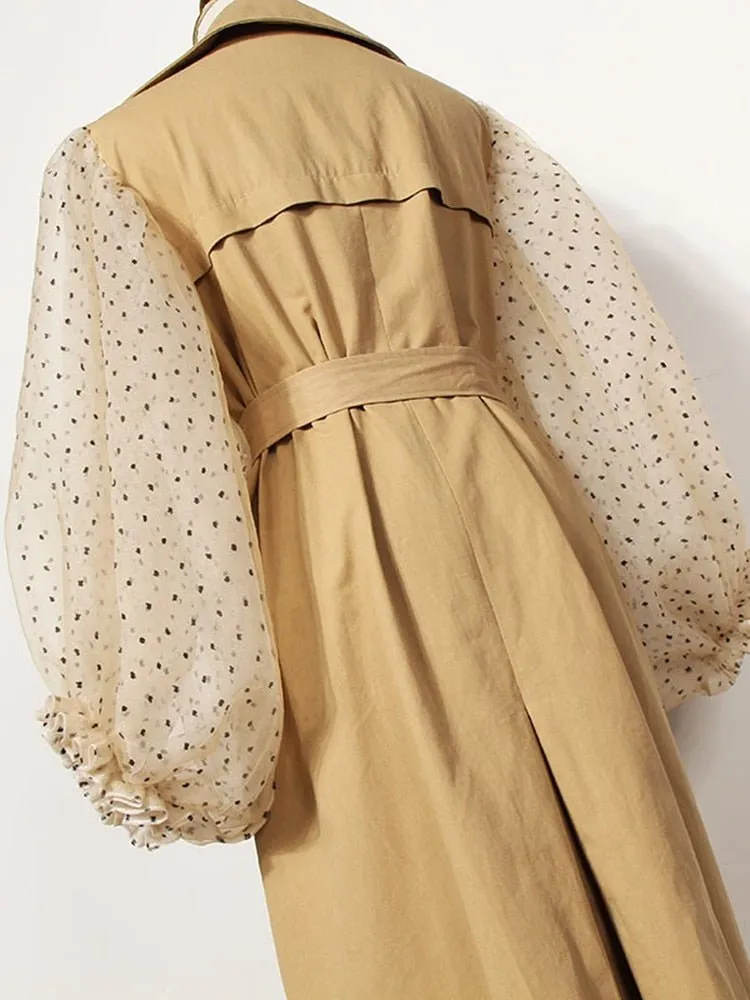 Pre Order:  Tulle Sleeve Trench Coat