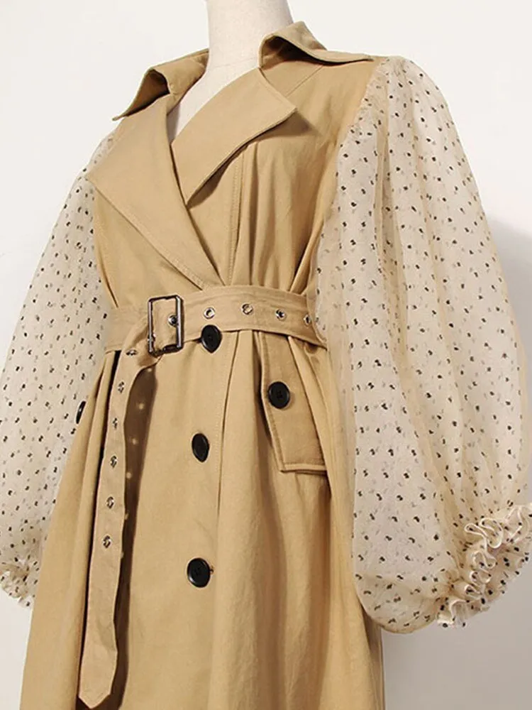 Pre Order:  Tulle Sleeve Trench Coat