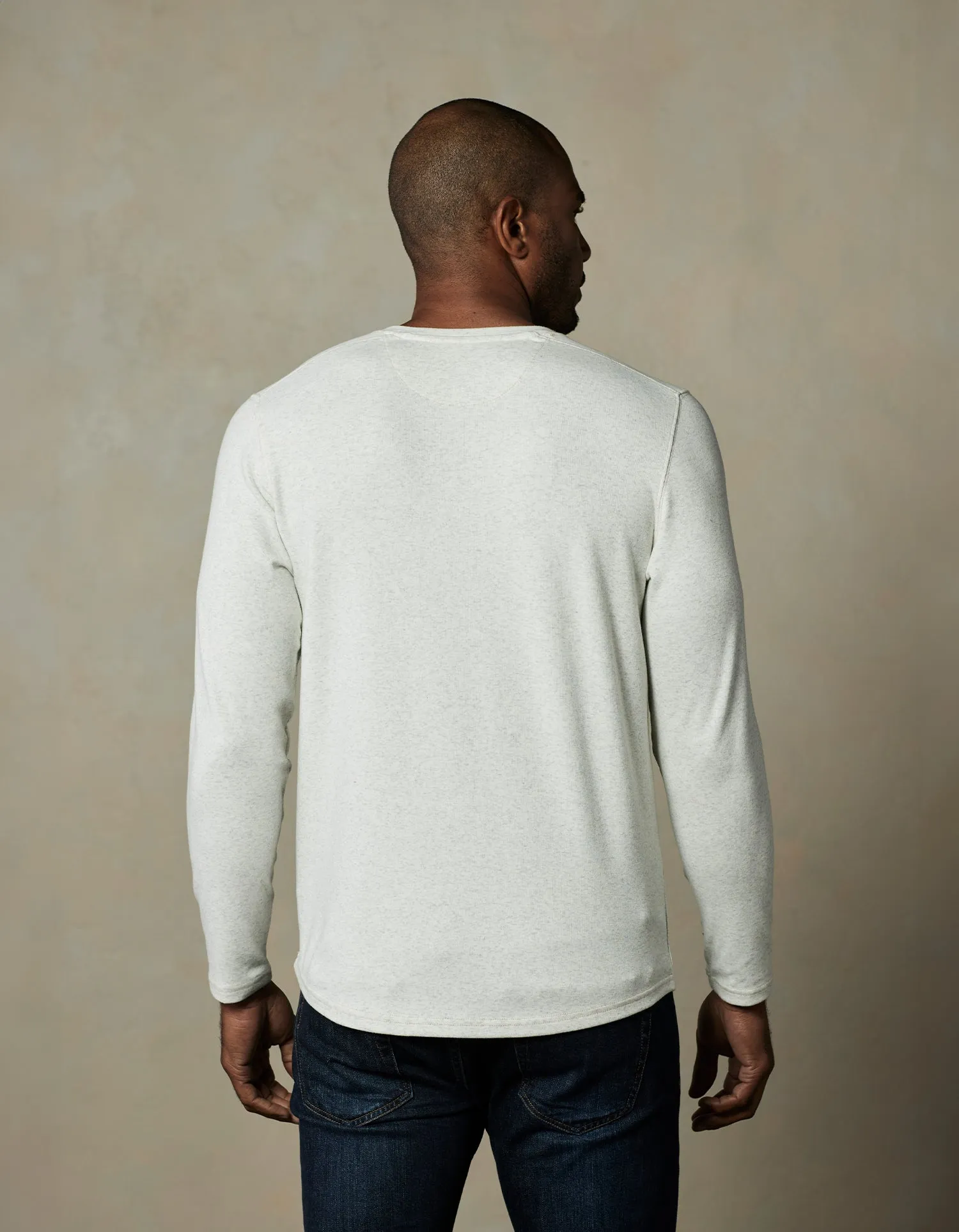 Puremeso Two Button Henley in Stone