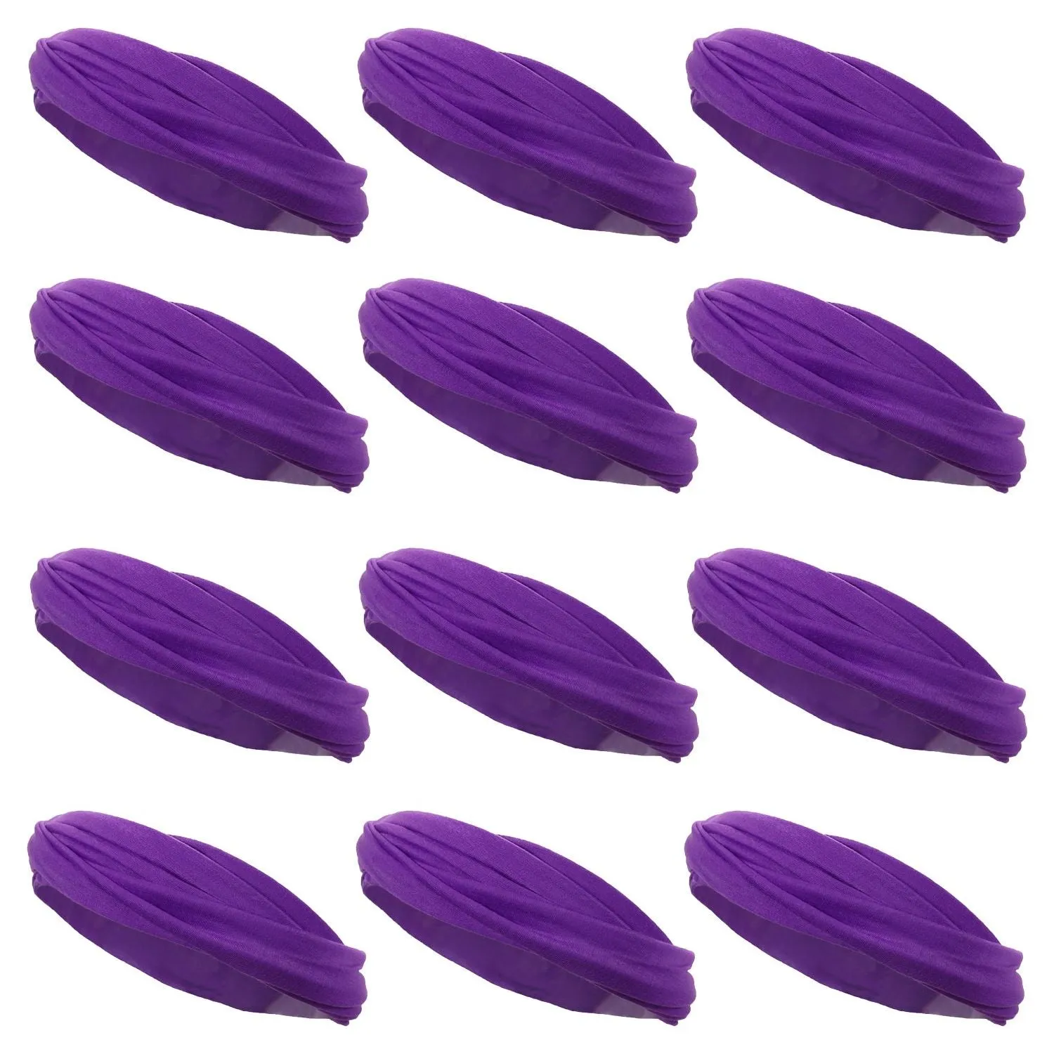 Purple Neck Gaiter Headbands - 12 Pack