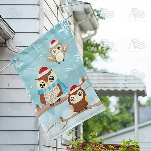 "Owl" Be Warm This Winter Double Sided House Flag