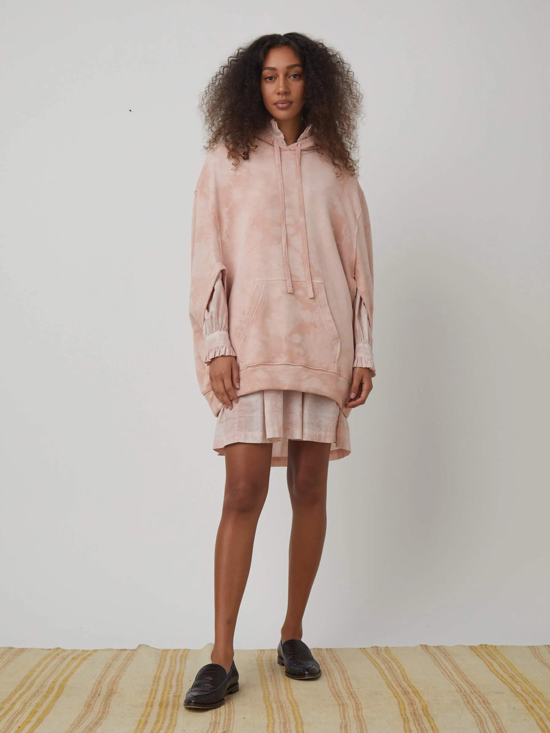 Raquel Allegra BLUSH CLOUD VINTAGE FLEECE PONCHO