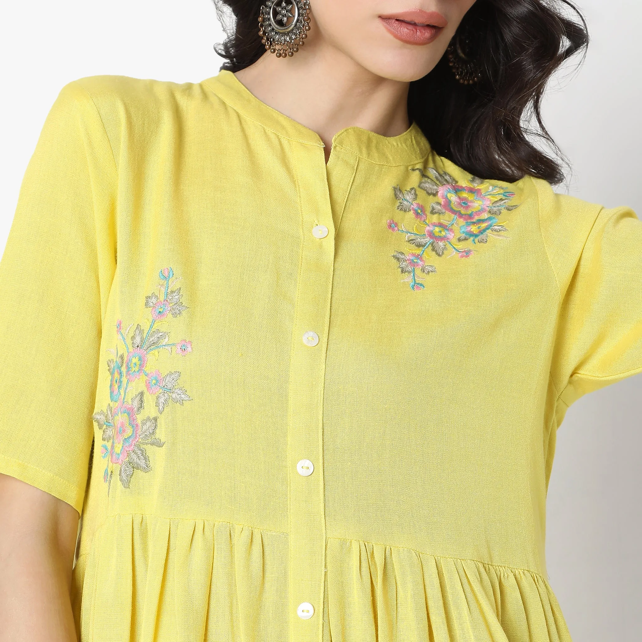 Regular Fit Embroidered Top