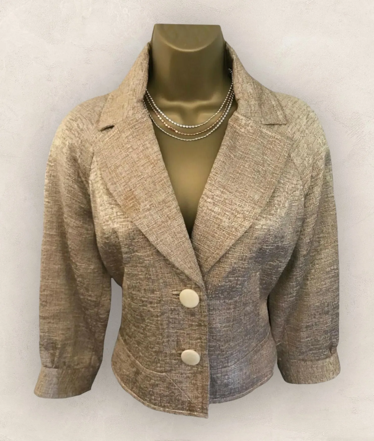 Reiss Cuba Gold Cotton Rich Short Box Jacket Size S UK 8/10 US 4/6 EU 36/38