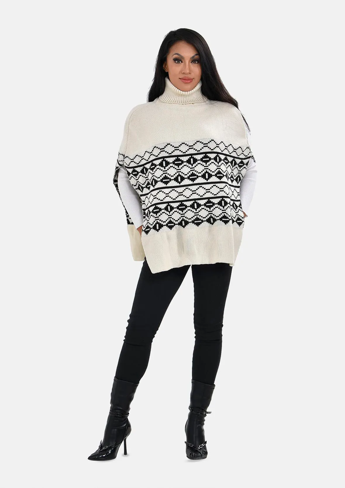 Roll neck sleeveless jumper