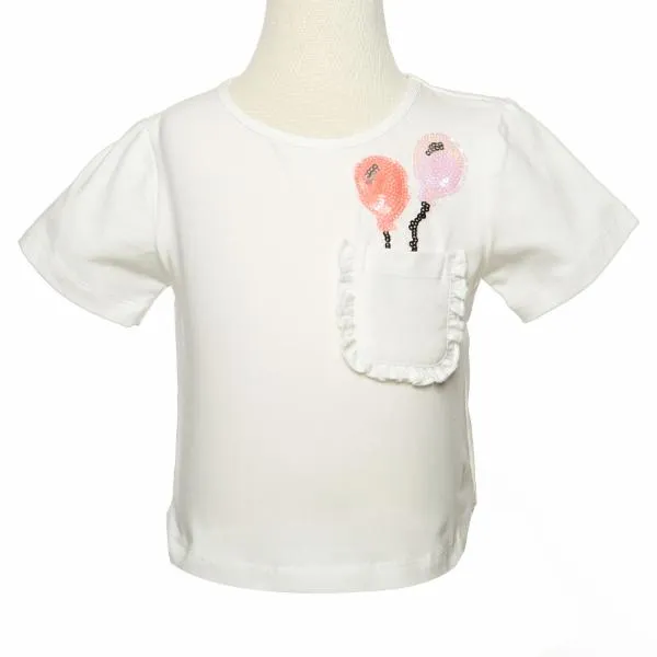 Round Neck Balloon Pocket High Low Tee