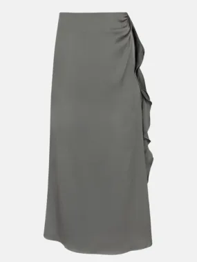 Satin Slip Skirt - Steel Grey