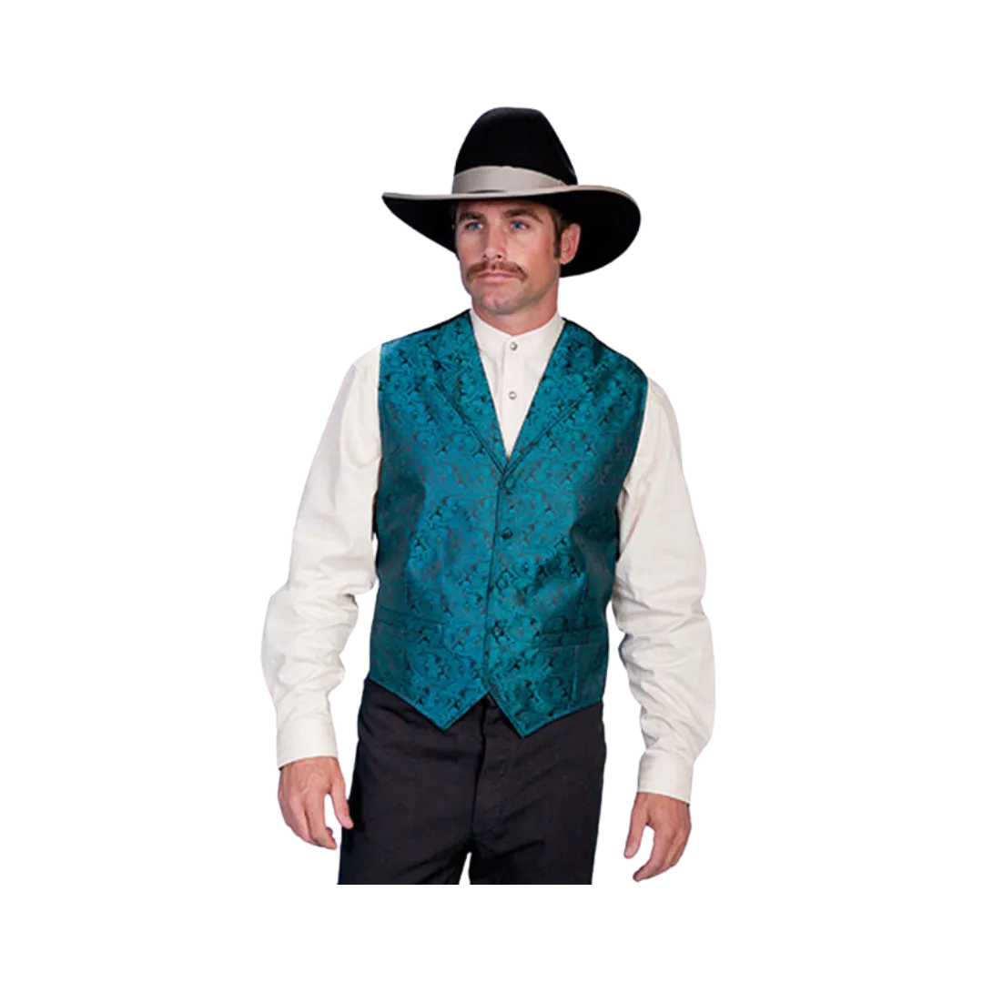 Scully Leathers Men's Teal Paisely Vest