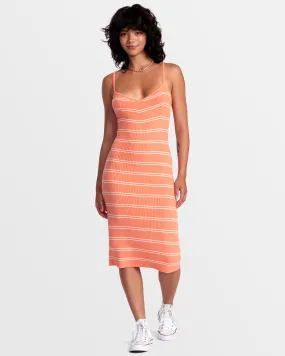 Silhouette Bodycon Midi Dress - Fusion Coral