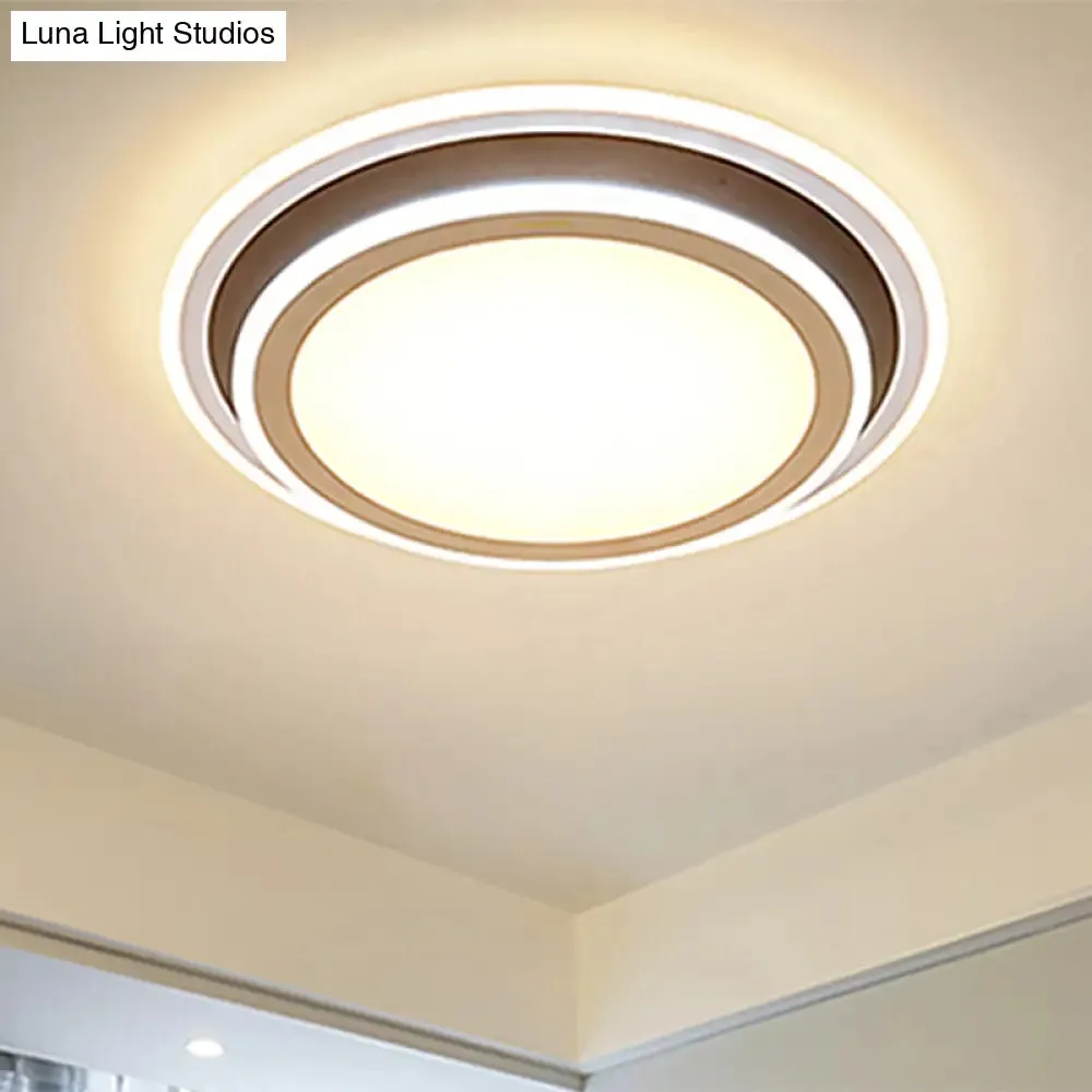 Simple LED Flush Ceiling Light, Multi-Layer Acrylic, 19.5"/32" Wide, Warm/White Light. Perfect for Bedroom.