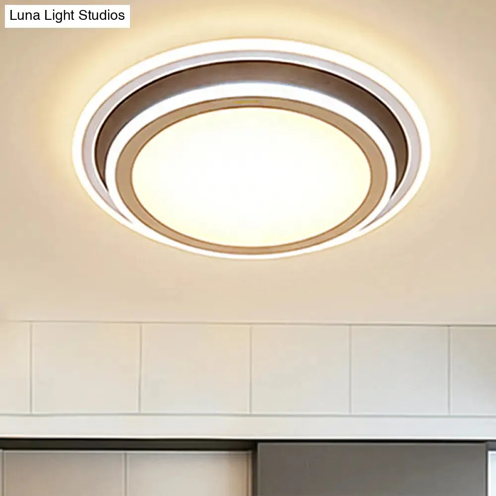 Simple LED Flush Ceiling Light, Multi-Layer Acrylic, 19.5"/32" Wide, Warm/White Light. Perfect for Bedroom.