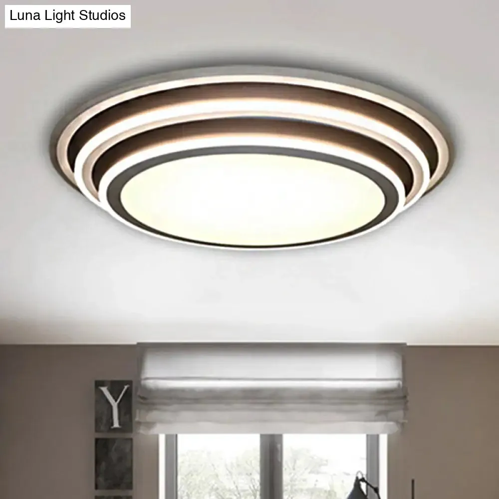 Simple LED Flush Ceiling Light, Multi-Layer Acrylic, 19.5"/32" Wide, Warm/White Light. Perfect for Bedroom.