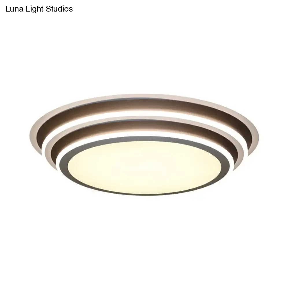 Simple LED Flush Ceiling Light, Multi-Layer Acrylic, 19.5"/32" Wide, Warm/White Light. Perfect for Bedroom.