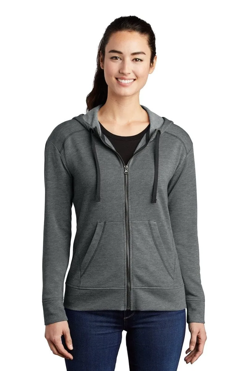 Sport-Tek LST293: Ladies PosiCharge Tri-Blend Wicking Fleece Full-Zip Hooded Jacket