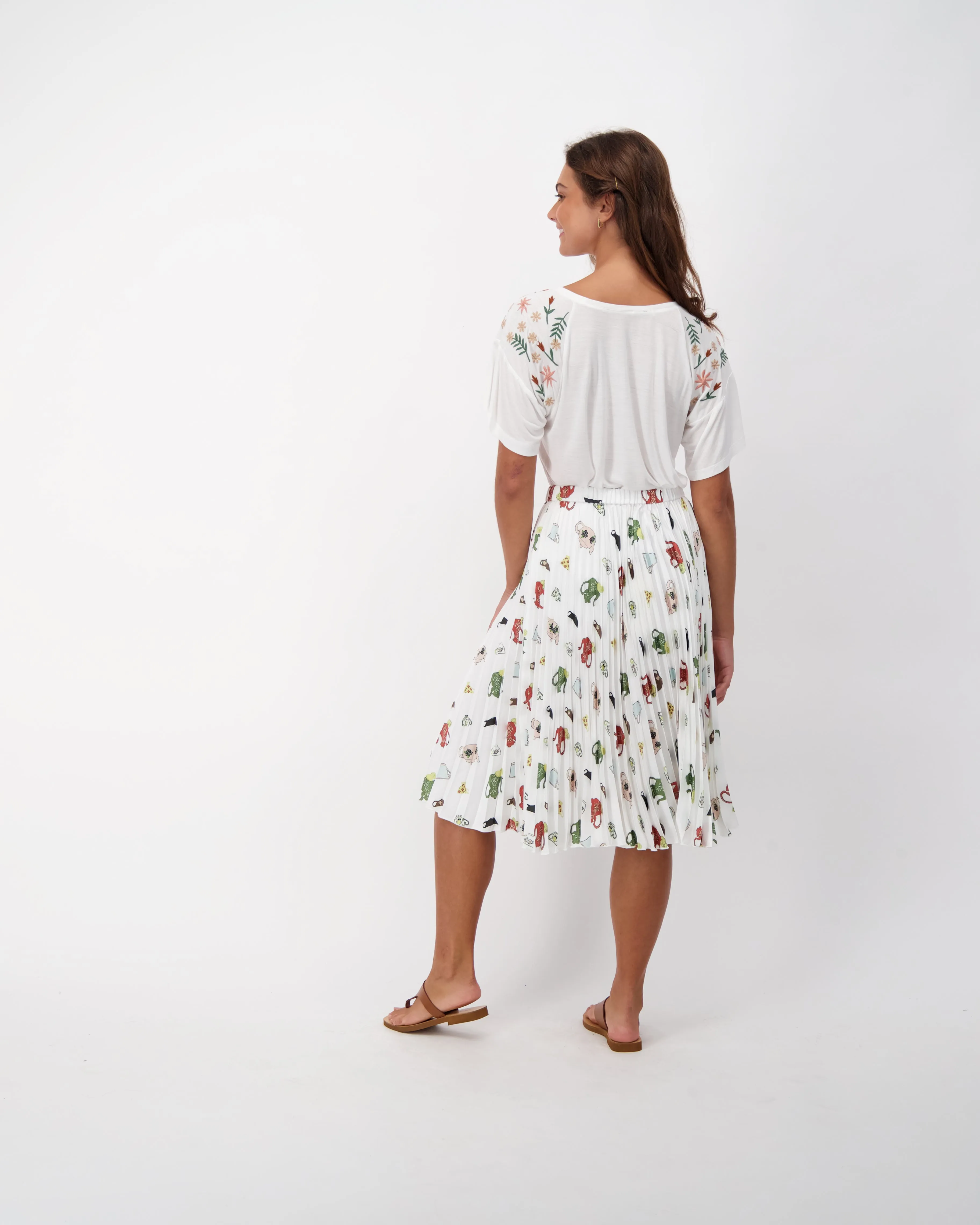 Tea Time Plisse Pleated Skirt