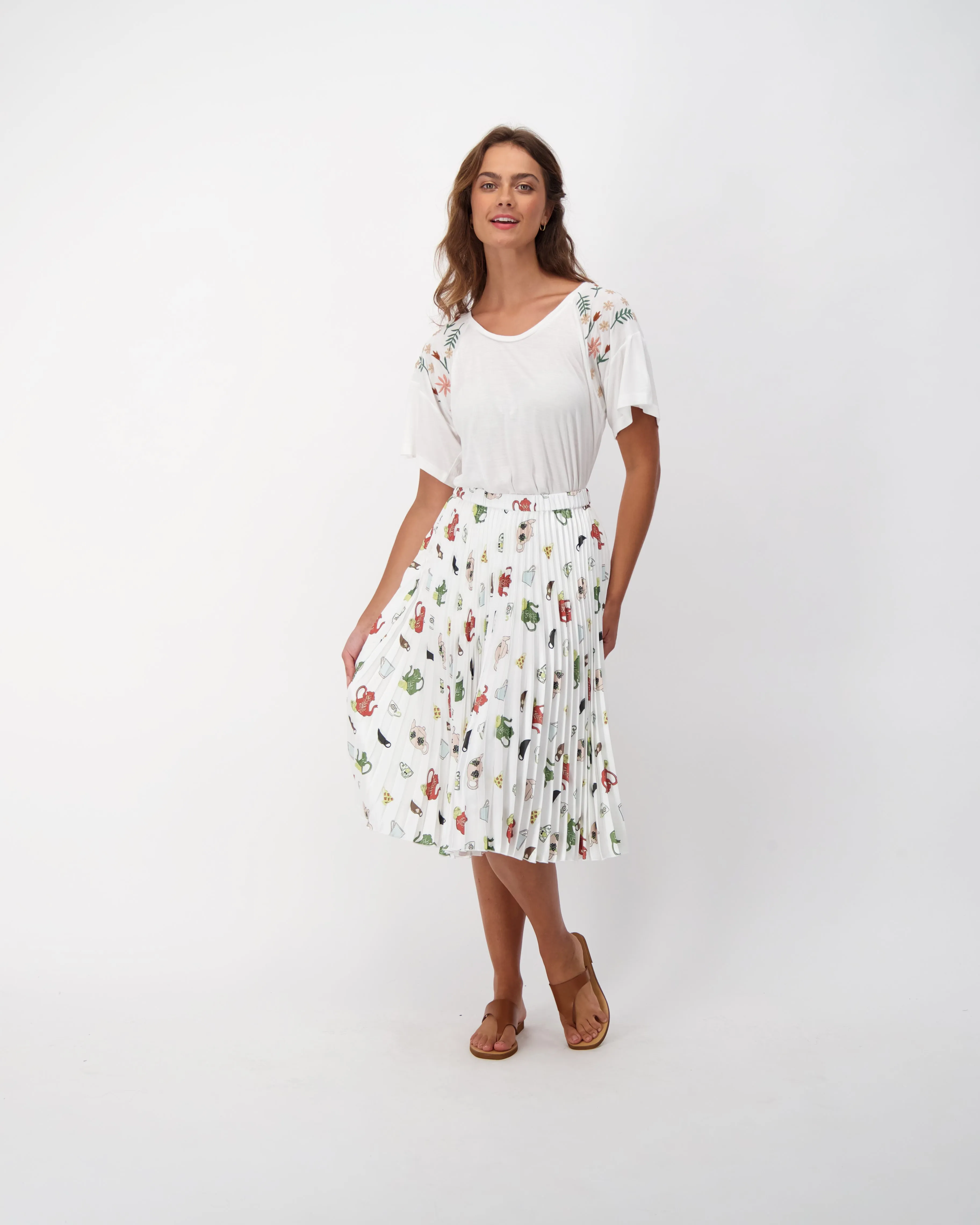 Tea Time Plisse Pleated Skirt