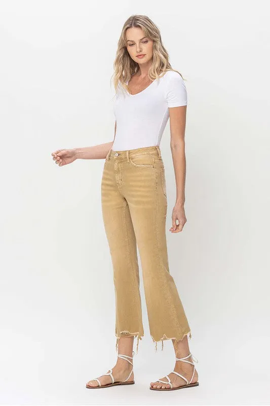 TEEK - Croissant Vintage High Rise Raw Flare Hem Jeans