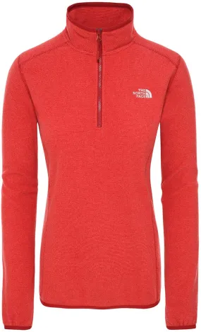 The North Face Womens 100 Glacier Quarter Zip Jacket Cardinal Red