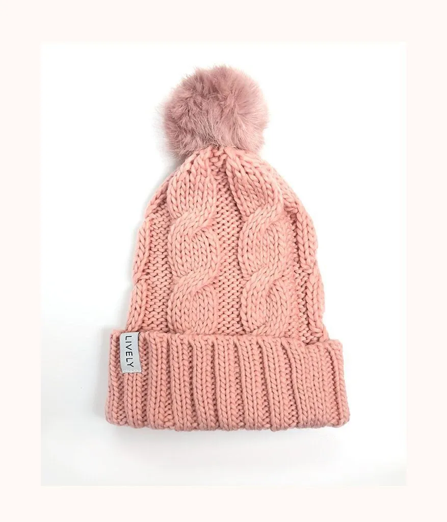 The Pom Pom Beanie: Dusty Pink