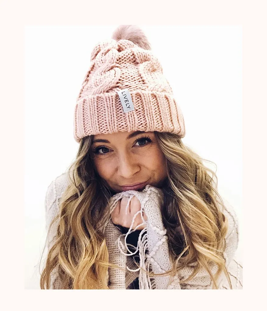 The Pom Pom Beanie: Dusty Pink