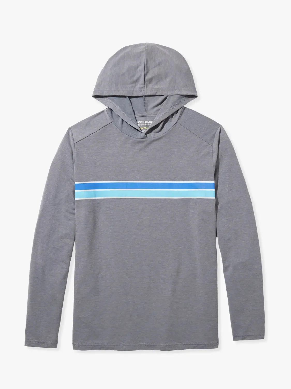 The SeaBreeze Hoodie | Heather Grey Bluebird Stripe