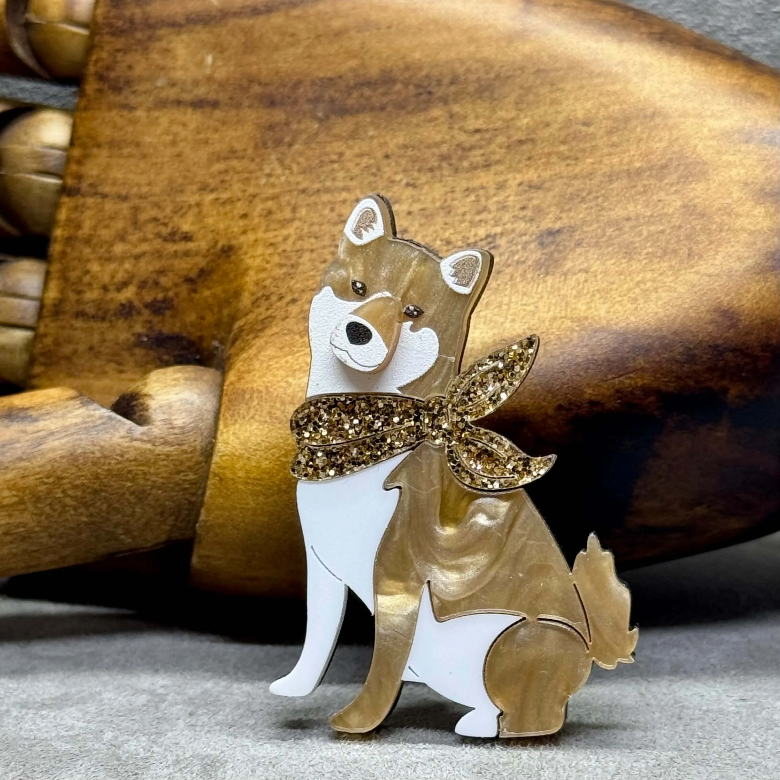 The Shiba Inu - Acrylic Art Dog Brooch