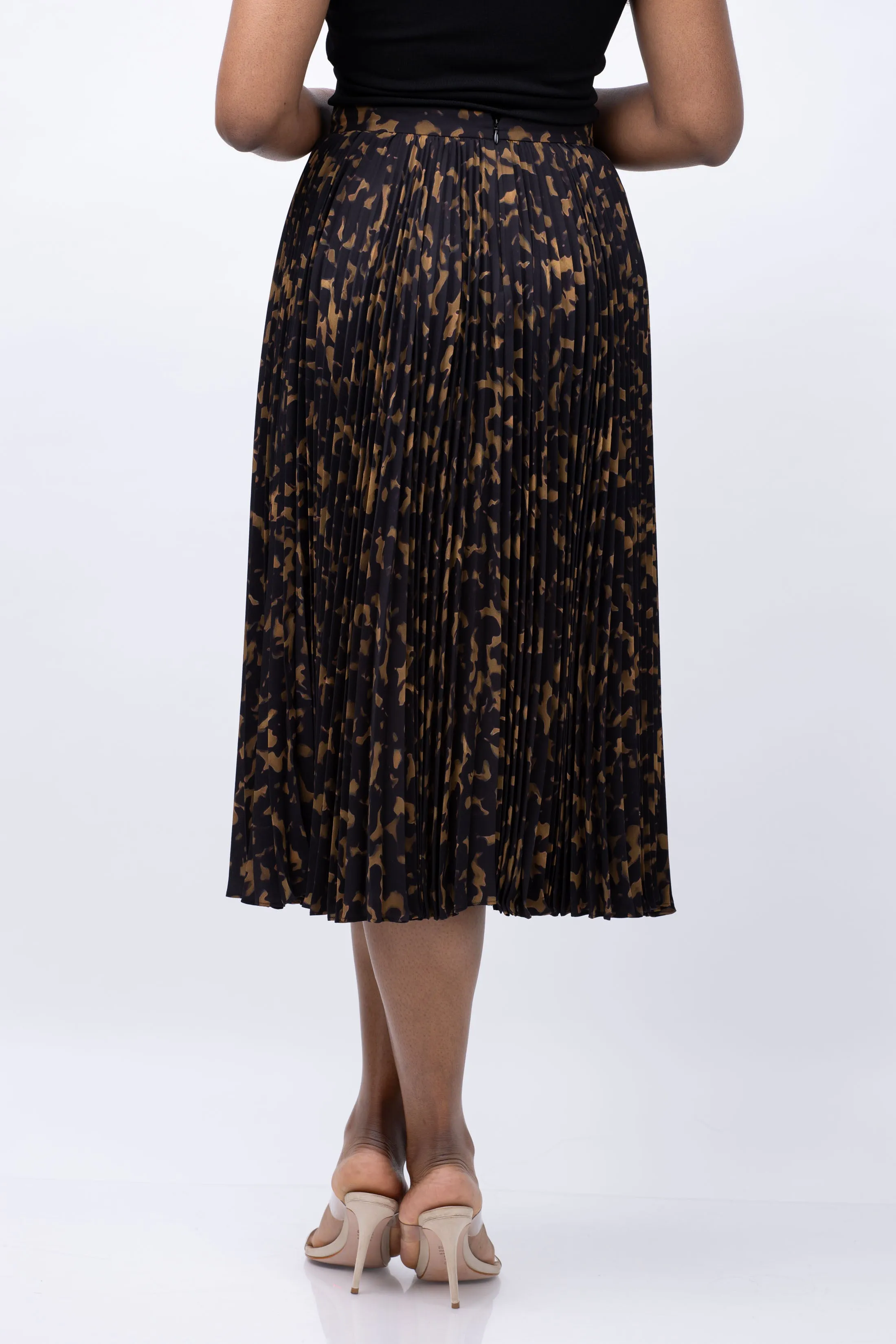 Theory Sunburst Skirt in Dark Brown