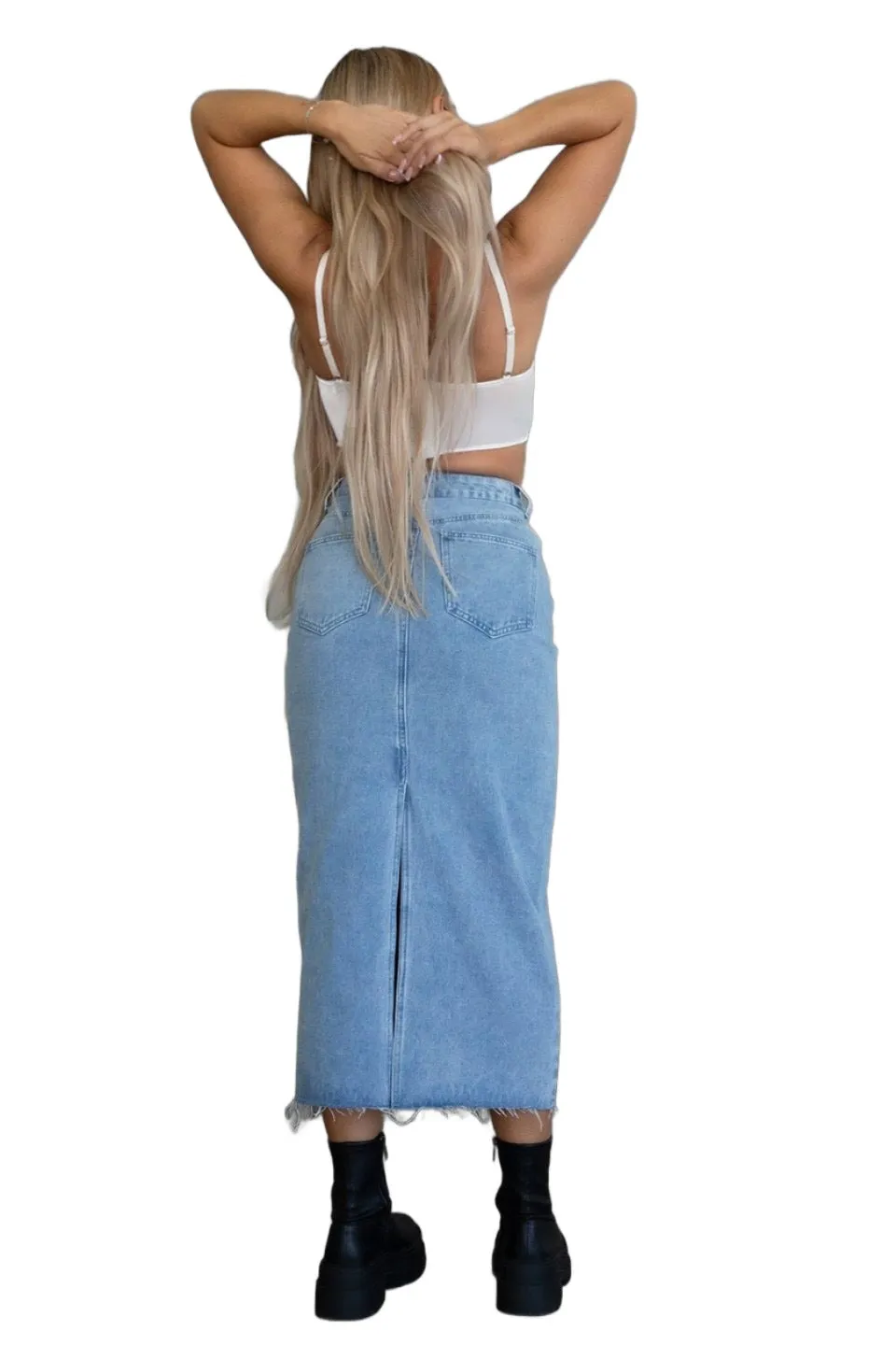 TIC TOC - "Jayda" - Denim Maxi Skirt