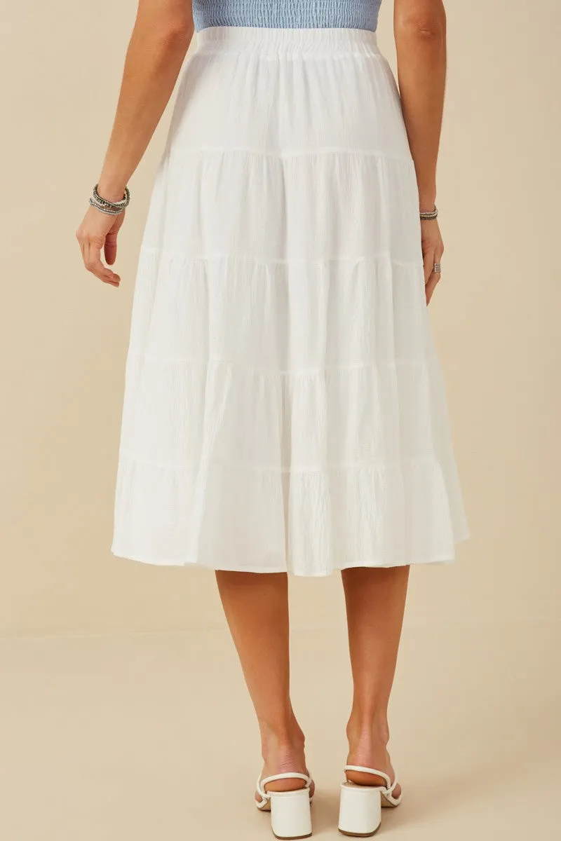 Tiered Drawstring Waist Maxi Skirt 7921