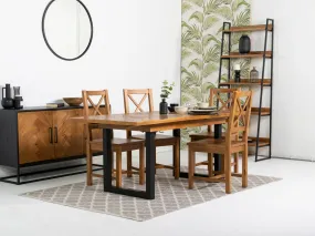 Tulsa Extendable Dining Table (140cm - 180cm) & Tulsa Cross Back Dining Chairs