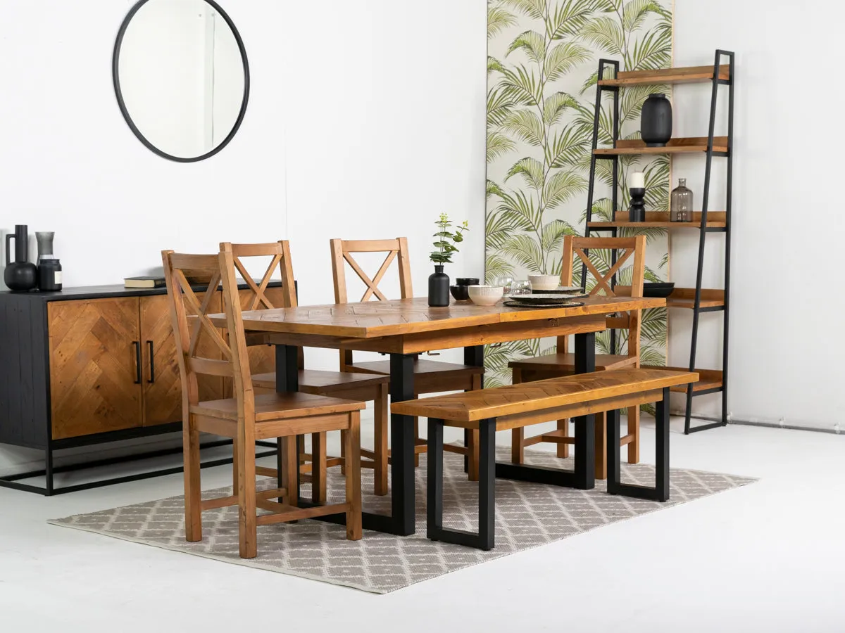 Tulsa Extendable Dining Table (140cm - 180cm) & Tulsa Cross Back Dining Chairs