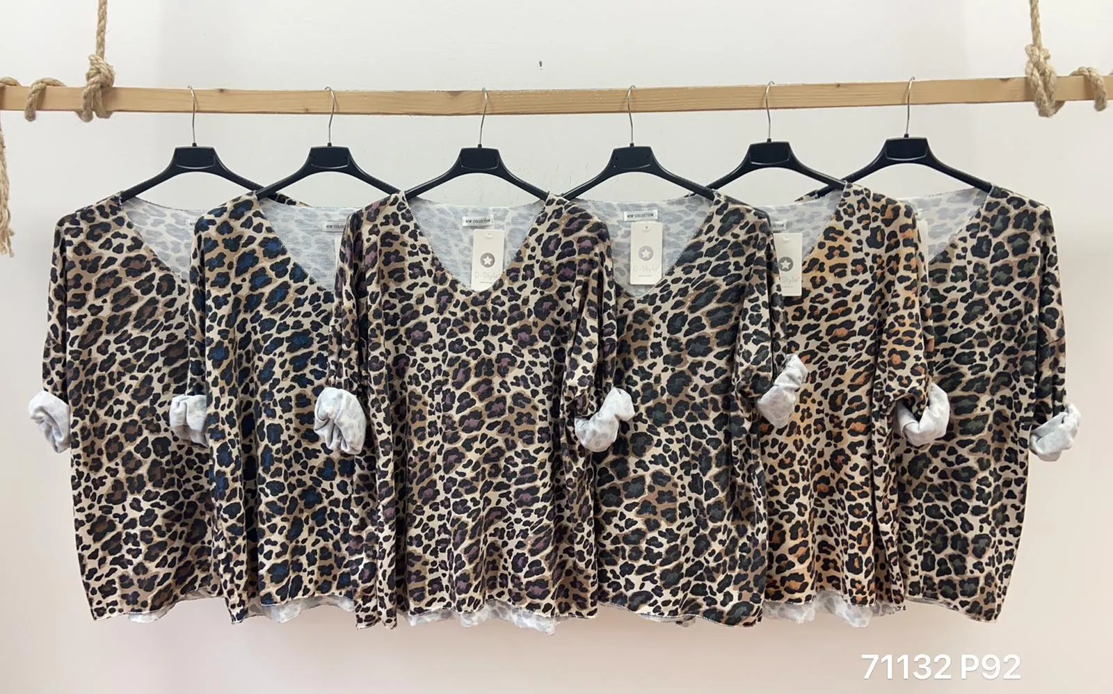 V-Neck Leopard Print Top