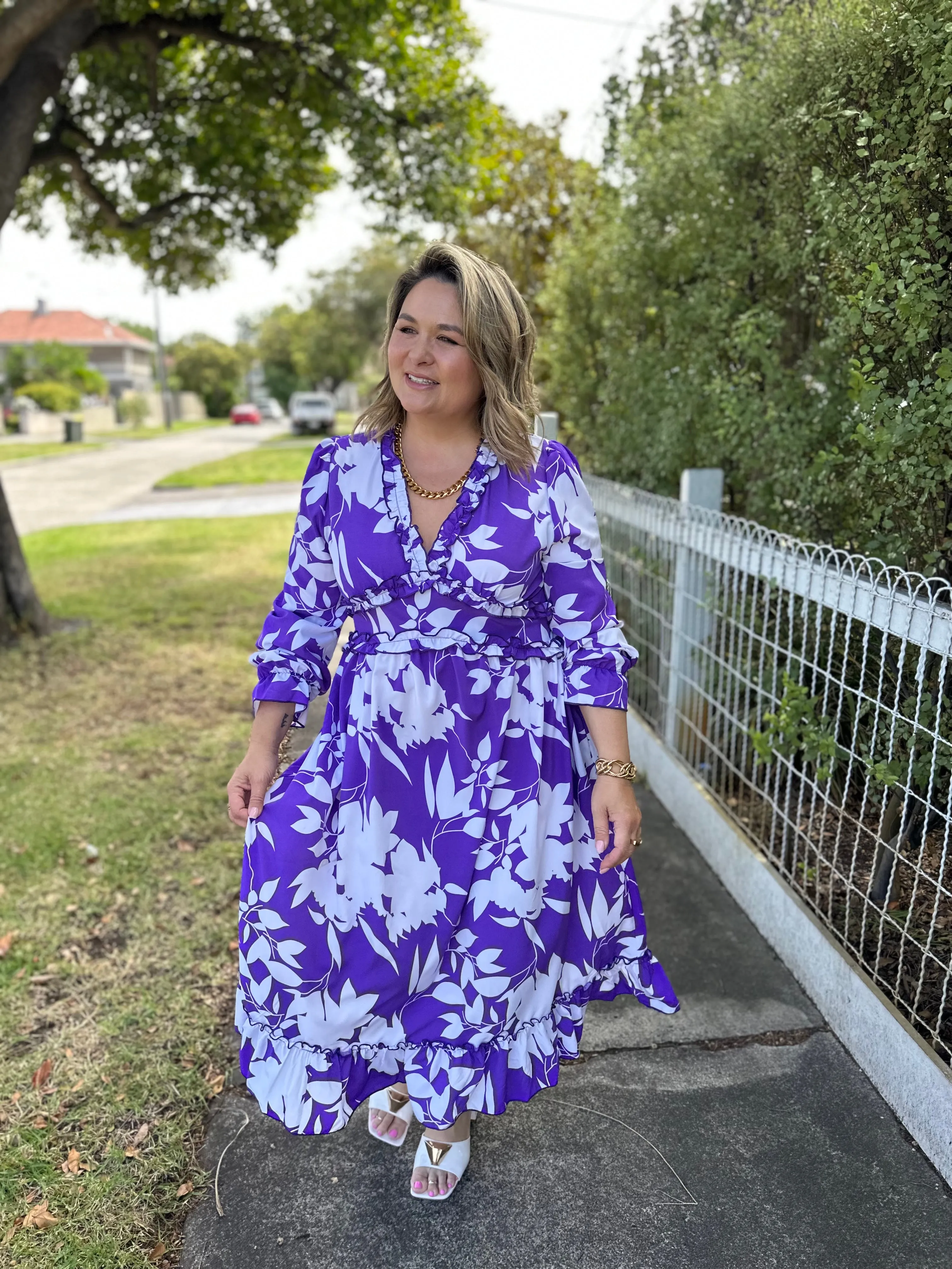 Vita Dress - Purple Print