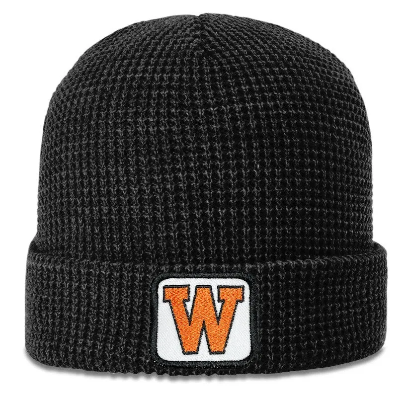 White Square Patched West De Pere Logo Beanies