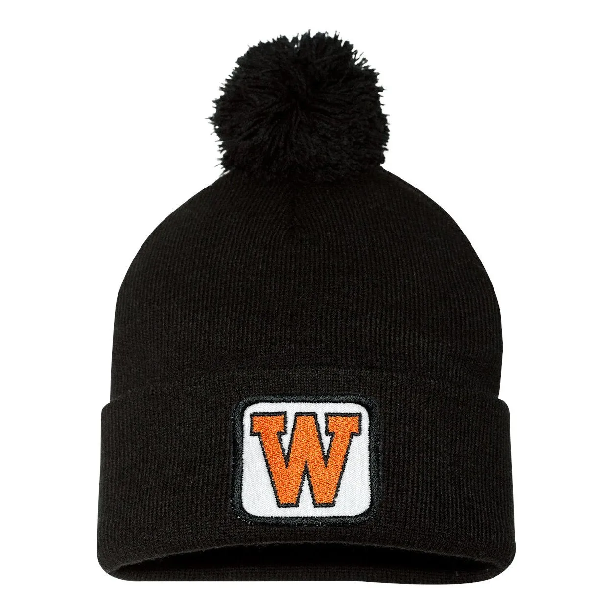 White Square Patched West De Pere Logo Beanies