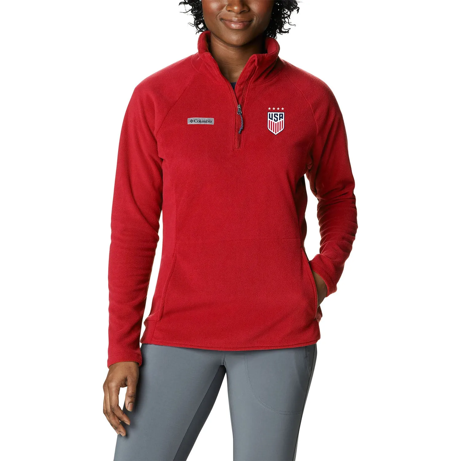 Women's Columbia USWNT Ali Peak 1/2 Zip Red Fleece