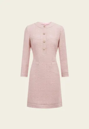 Wool Round Collar Tweed Dress