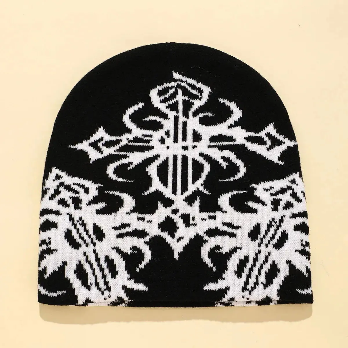 Y2K Gothic Pattern Beanie